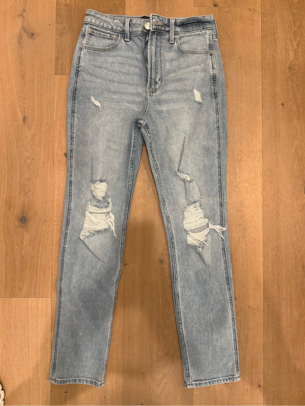 Hollister Light Blue Distressed High-Rise Skinny Jeans